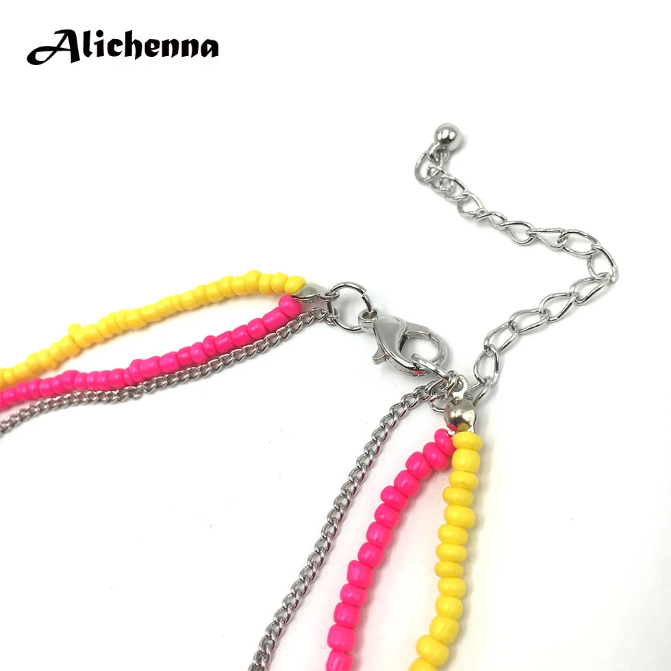 Новинка ручной работы трехуровневое женское ожерелье богемное Бохо цветные