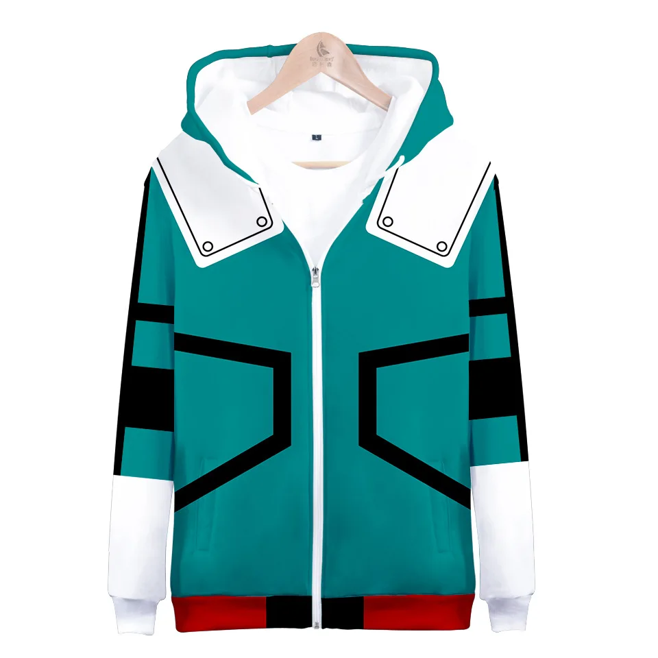 

Boku No My Hero Academia 3D Hoodies Sweatshirt Men Izuku Midoriya Shouto Todoroki All Might Zipper Hooded Jacket Cosplay Costume