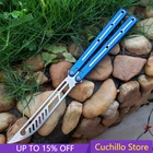 Бабочка нож для тренера Theone Kraken Sea Monster Channel с алюминиевой ручкой, система втулок, охотничий нож, тактический подарок на Рождество для повседневного использования