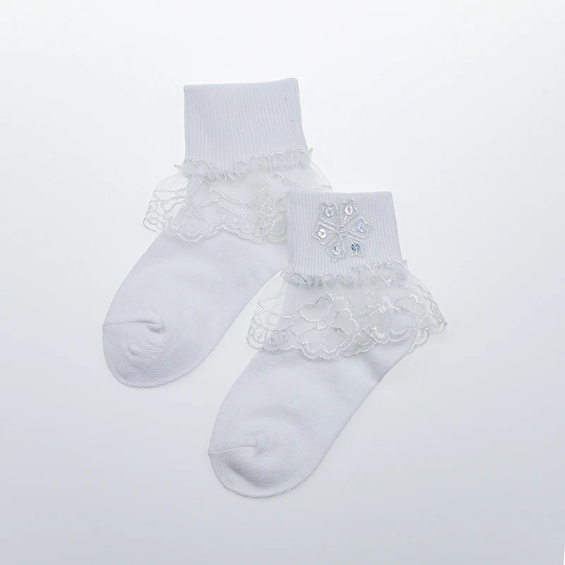 

5 Pairs New Fashion Custom Design Good Quality Breathable Cotton Lace Dancing Transparent Women Knitting Socks