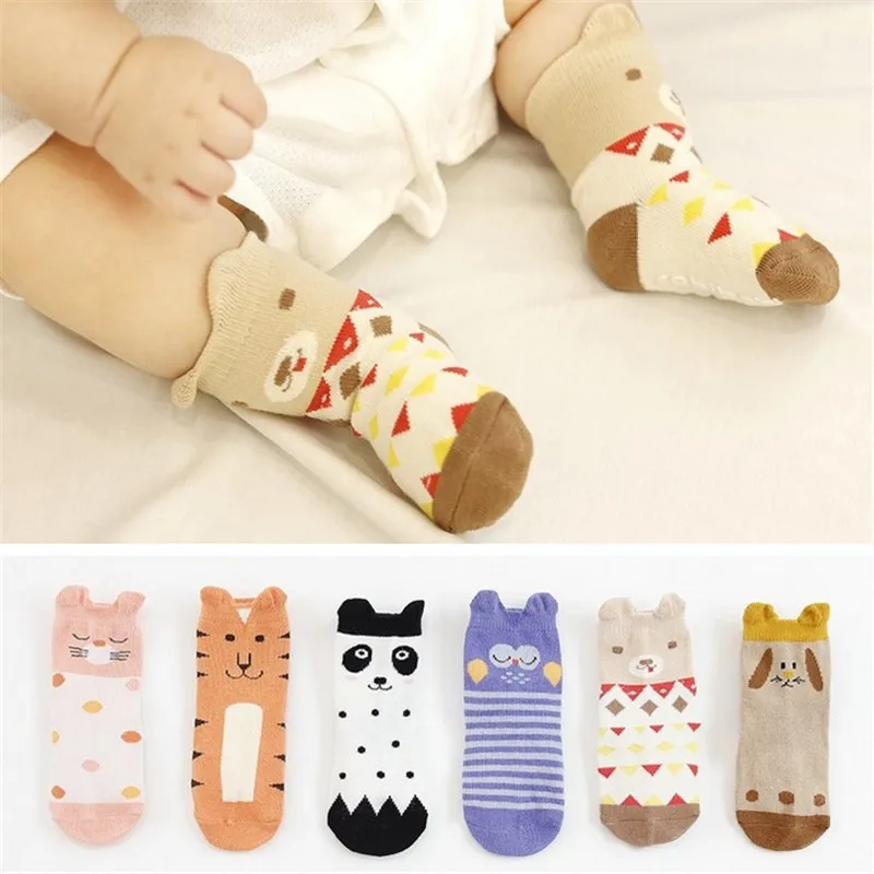 Calcetines de algod&oacute;n con estampado de dibujos animados para beb&eacute; reci&eacute;n nacido, medias el&aacute;sticas y bonitas de 0 a 3 a&ntilde;os, accesorios para ni&ntilde;o y ni&ntilde;a-0