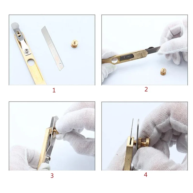 1PC Leather Craft Tools Incision Cutter DIY Copper Trimming Knife for Blade Cut into strips leather Cutting Tool | Дом и сад