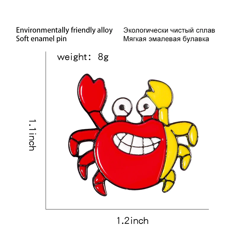 Эмалированная булавка мистер краб мультяшная брошь в виде морского животного