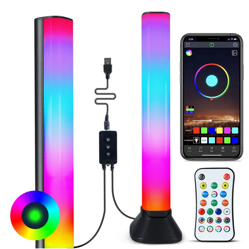 

2 шт., светодиодная RGB-лампа для музыкальной атмосферсветильник