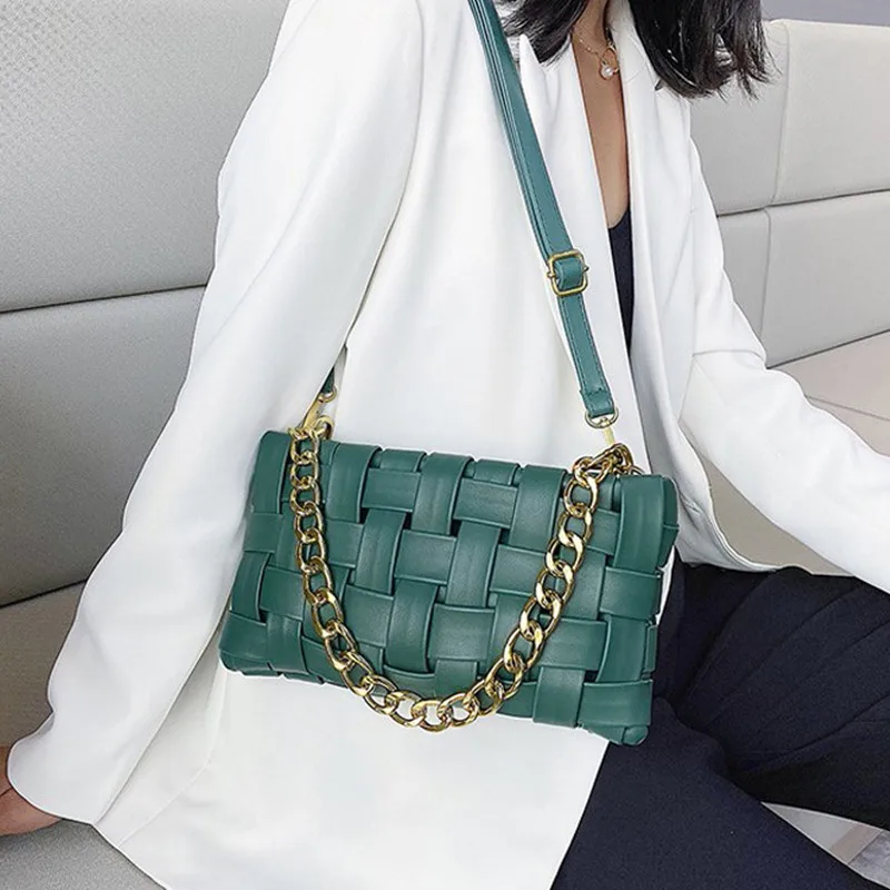 

Women Weave Design Shoulder Underarm Bag Female Fashion Trendy Handbag Lady Summer Casual Clutch Messenger Crossbody Bags