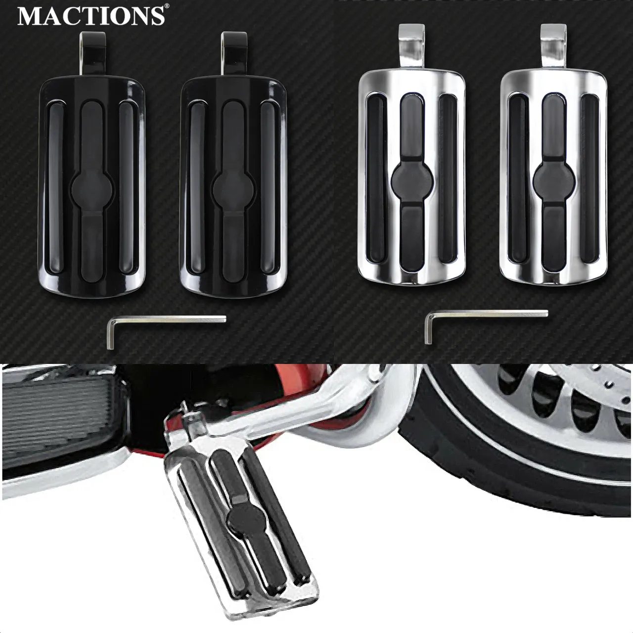 

Motorcycle Foot Peg Universal 10mm Highway Footrests Footpegs Kits For Harley Sportster CVO Softail Dyna Touring FLS For Honda