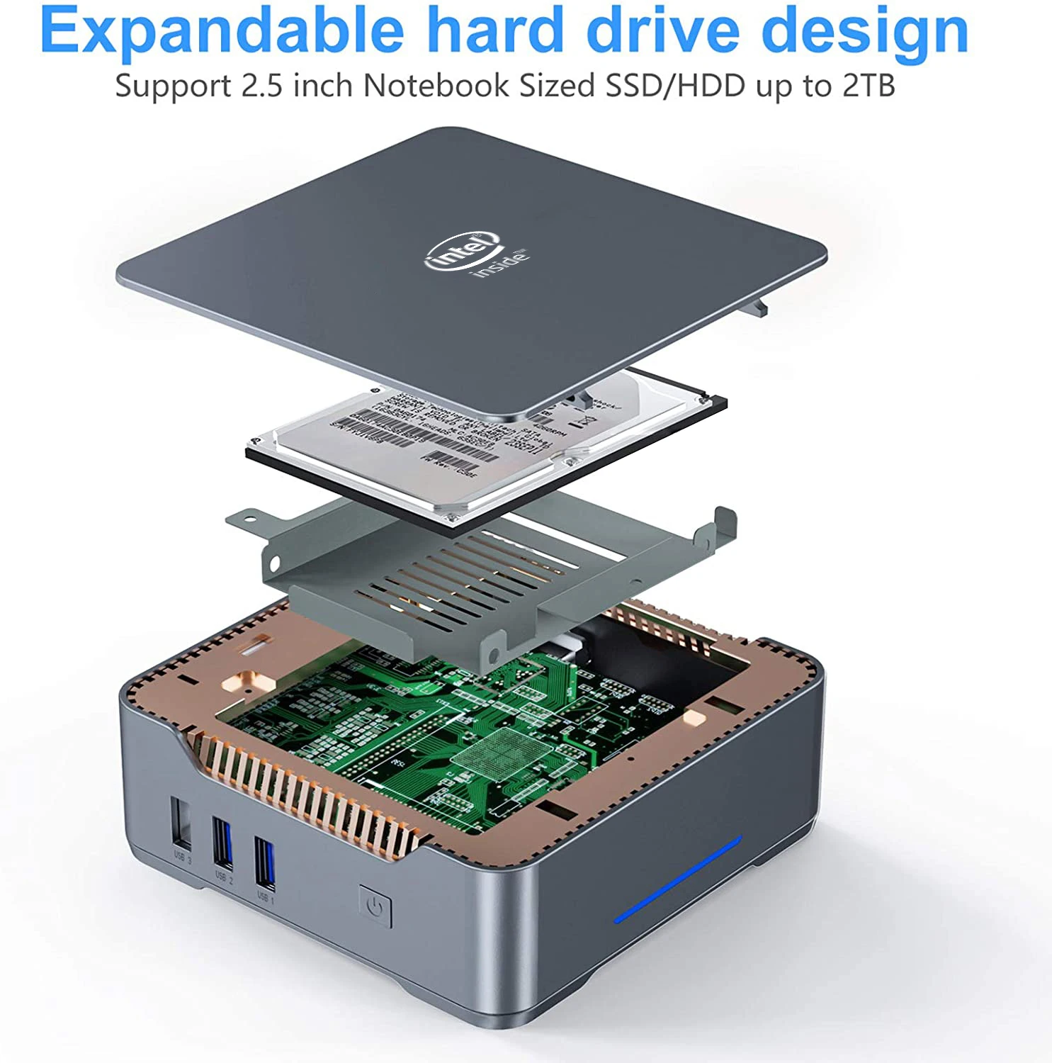 Мини-ПК AK3V с четырехъядерным Windows 11 Intel Celeron J3455 Apollo Lake 4 ГБ 64 2 дюйма | Компьютеры и