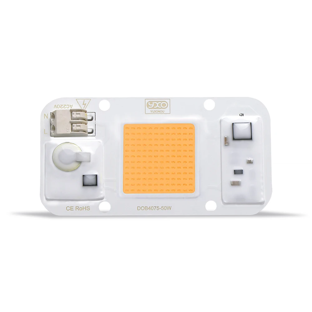 

100PCS Led Plant Grow Light Driveless AC 220V 50w Cob Dob Led Chip Full Spectrum For Plant lamp accessories chip plant growth