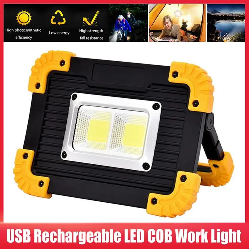 

Светодиодный рабочий фонасветильник COB, Многофункциональный ручной аварийный светильник для кемпинга, походов, рыбалки с зарядкой от USB