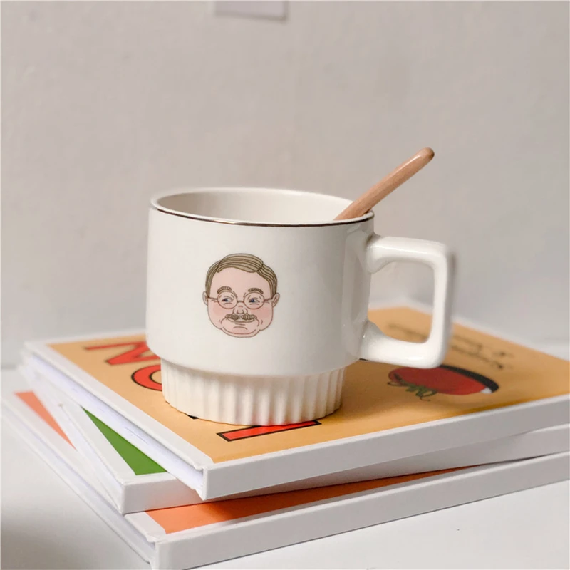 Корейский Пара керамических кружек Cutelife чашка для молока кофе сока