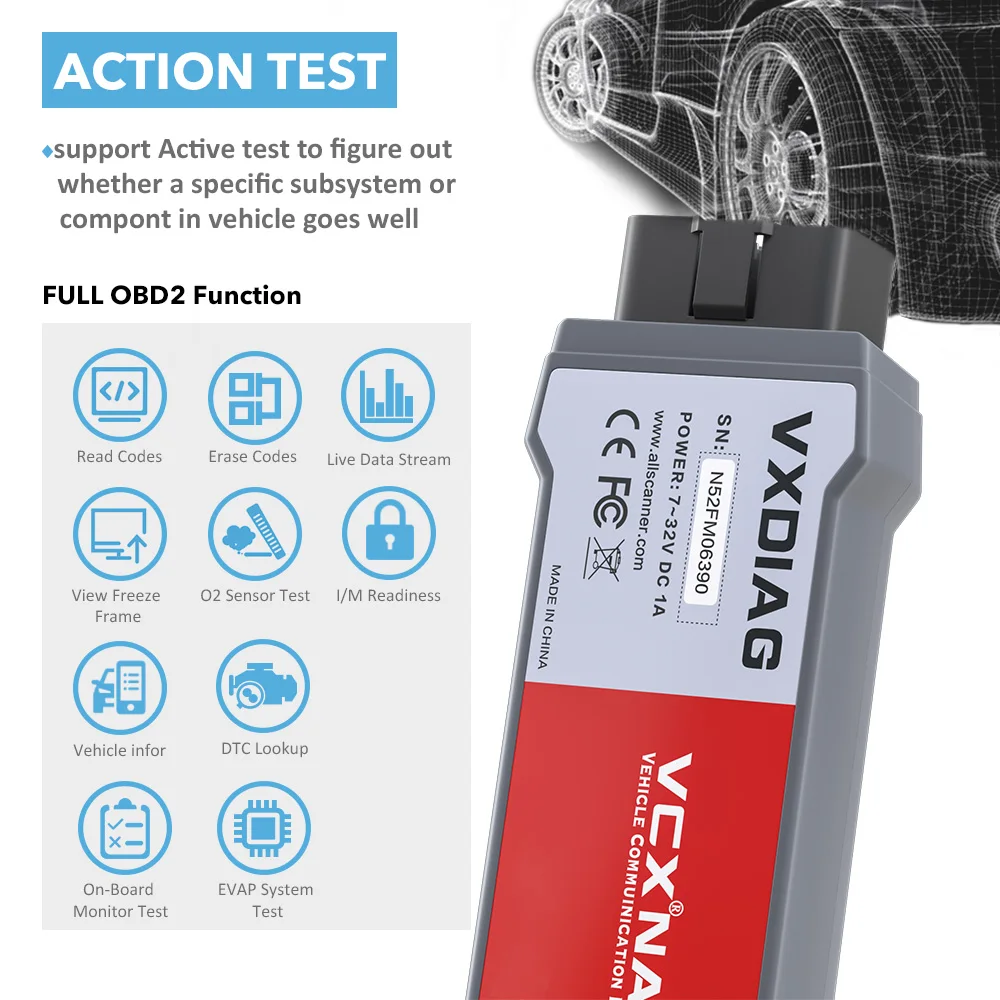 Диагностический инструмент VXDIAG VCX NANO OBD2 Wi Fi/USB сканер для автомобиля Ford IDS V121 Mazda 2 в