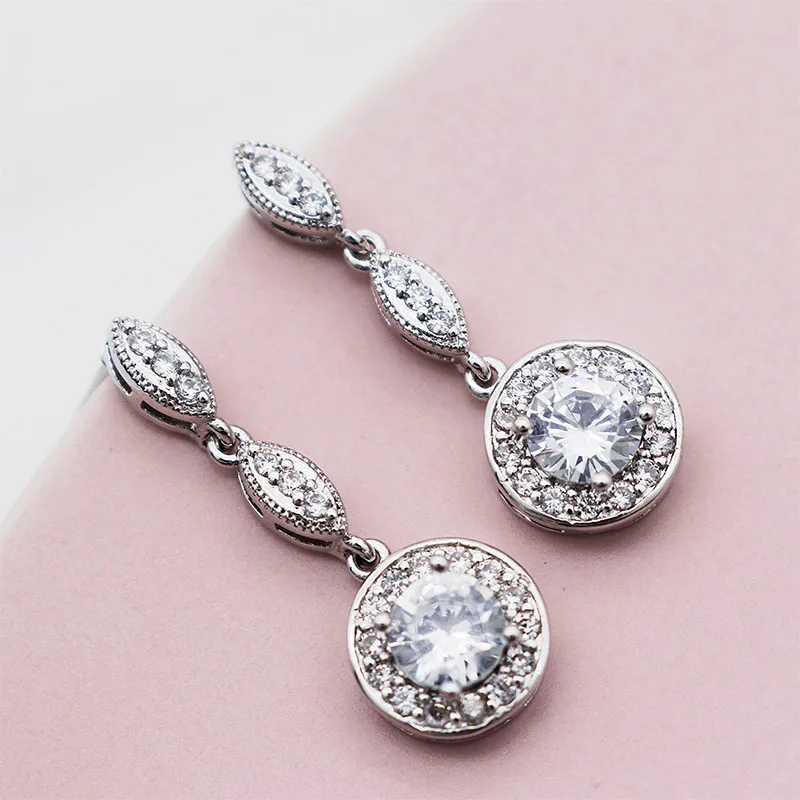 QYY 2019 новейшие AAA кубические циркониевые серьги свадебные для женщин украшения