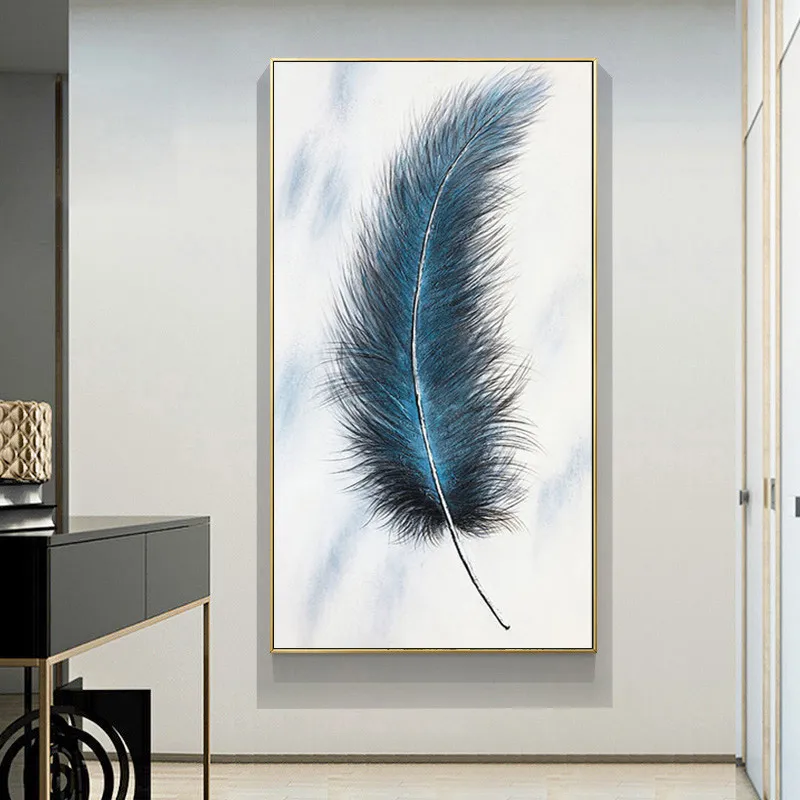 

Modern Abstract Feather Oil Painting On Canvas Print Nordic Poster Wall Art Picture For Living Room Home Decor Frameless