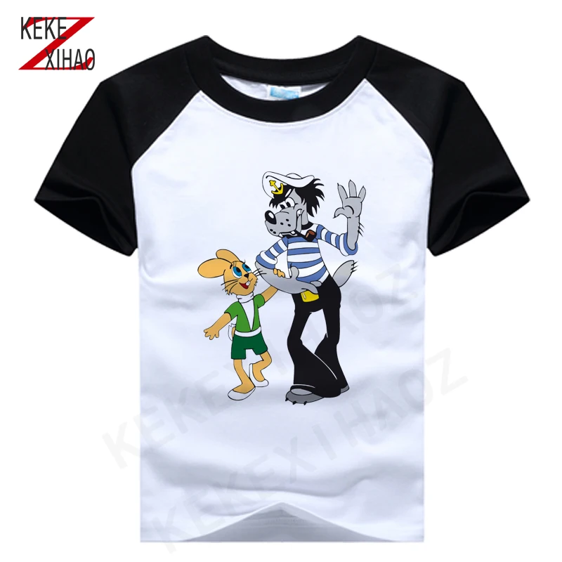 

New Cartoon Nu Pogodi T-shirt Cotton All Wolf Short Sleeve Summer Top Boys And Girls Tee 2020 Children T-shirt Summer Tee