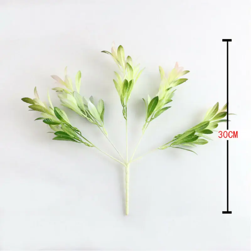 Горячая Распродажа искусственный оливковые ветви зеленых листьев растений