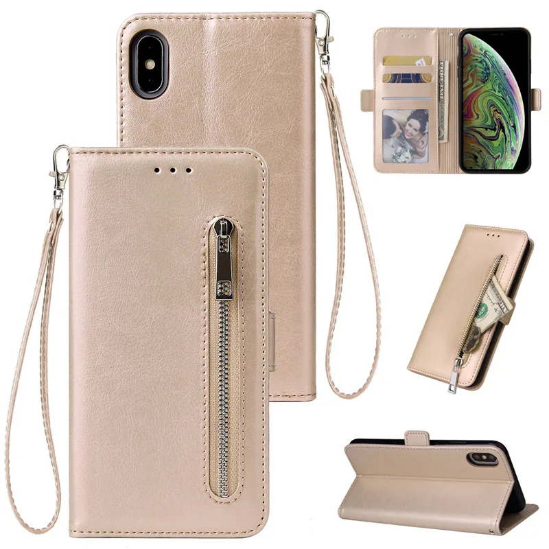 Чехол-кошелек на молнии для iphone 11 PRO MAX X XR XS Max Fundas силиконовый Флип кожаный чехол для iphone 6 7 8 6s Plus Case Capa