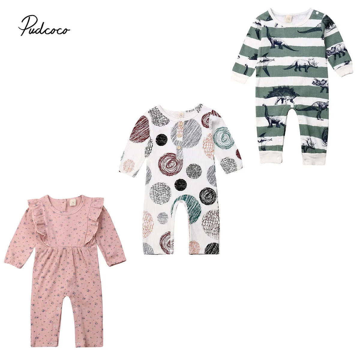 2019 брендовый Осенний комбинезон для новорожденных девочек хлопковый с длинными