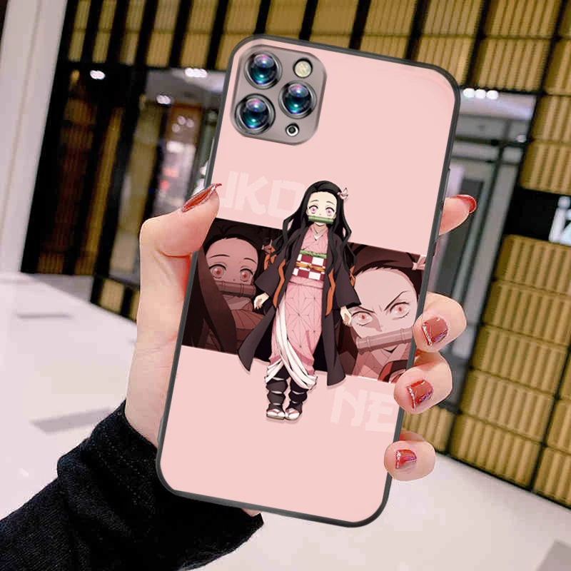 

Anime Demon Slayer Kimetsu Phone Case For iPhone 11 Pro MAX Anime Soft Coque Cute Back Cover Cool Cute Shell Full Protection
