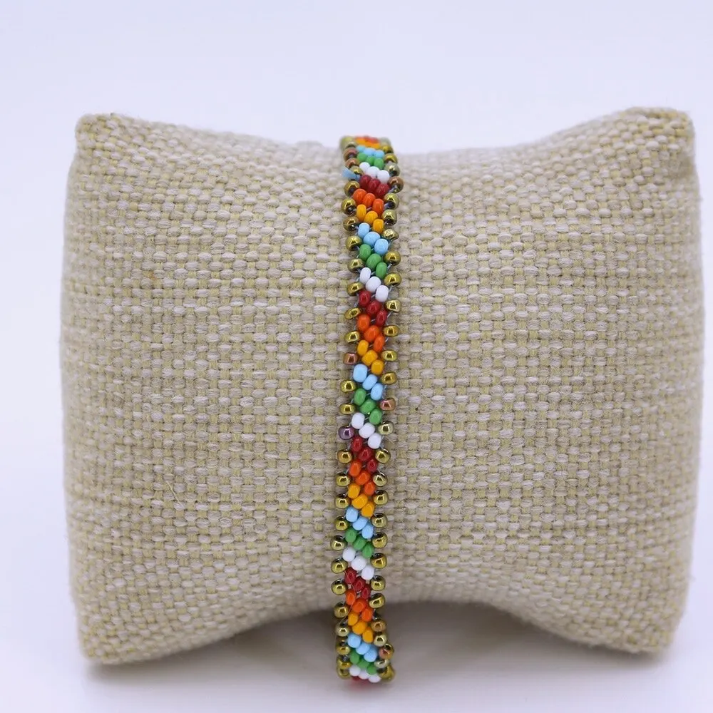 

Модный браслет для женщин и девушек, стеклянные бусины Миюки Тила, модные эластичные браслеты ручной работы, дружба