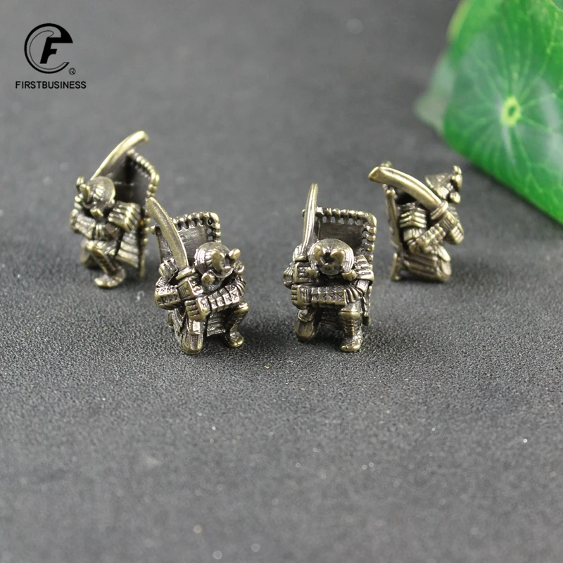 Латунные японские миниатюры самурая фигурки нож бисер ручная работа Плетеный