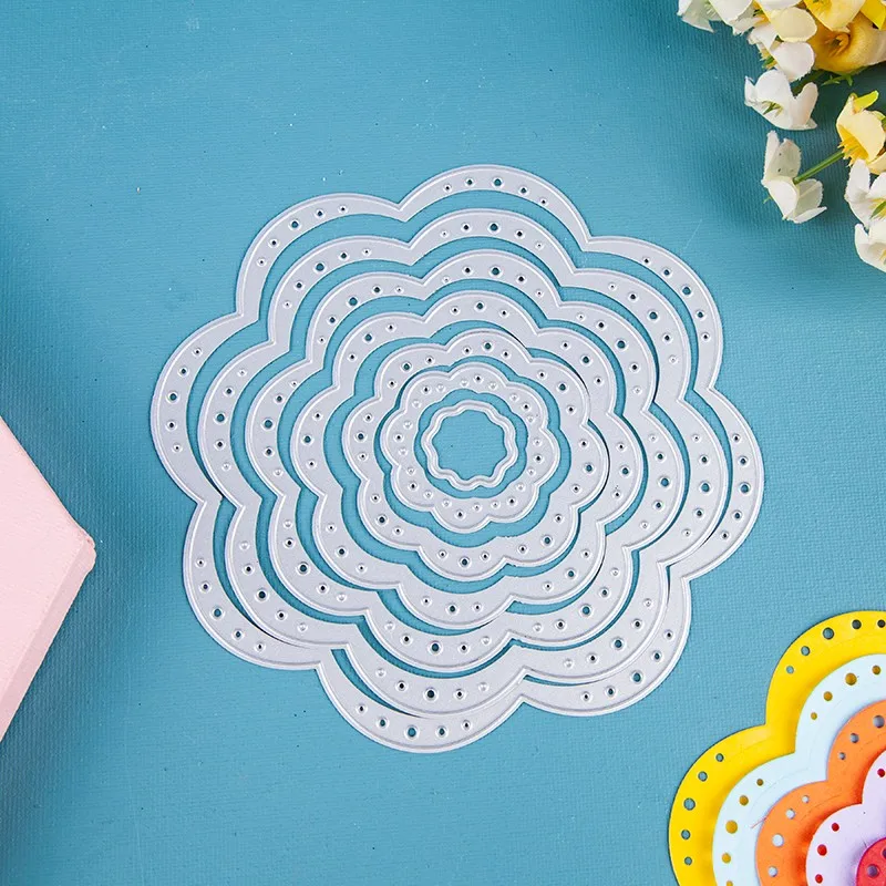 Металлические штампы для вырезания форма в форме цветка многослойная рамка