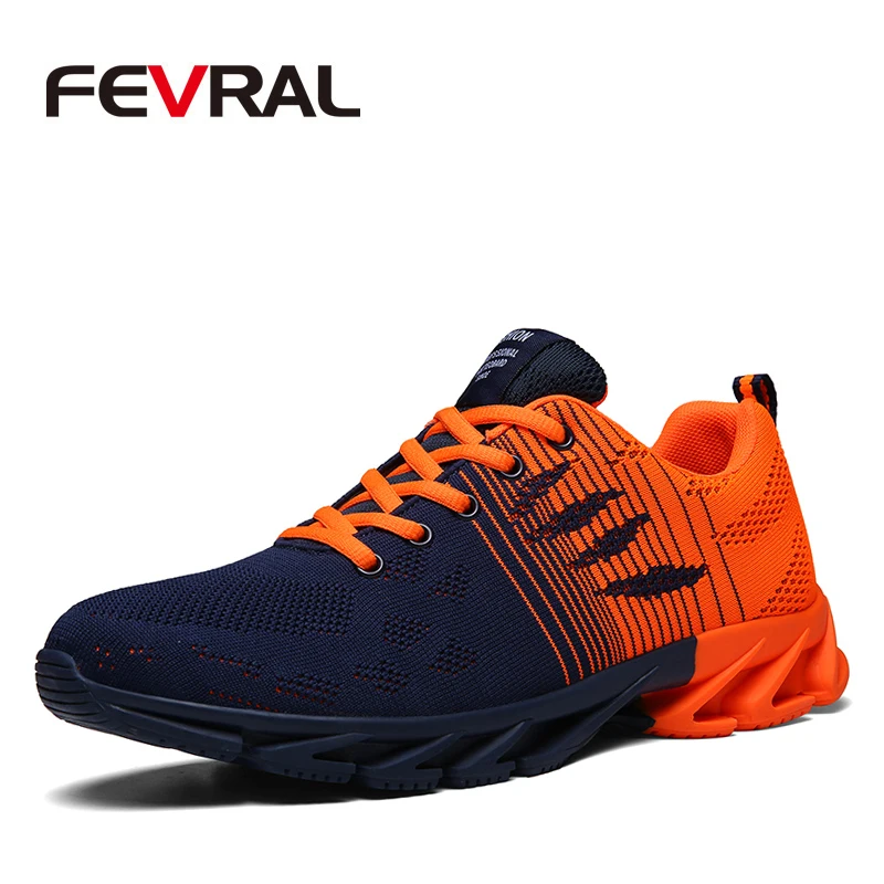 Кроссовки FEVRAL мужские сетчатые повседневная обувь на шнуровке модные однотонные
