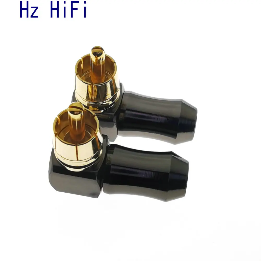 

10PCS Hifi 90 Degree RCA Terminals Audio Connector Gold Plug Male RCA Adaptor Speaker Cable Connector Solder Adapter Elbow Jack