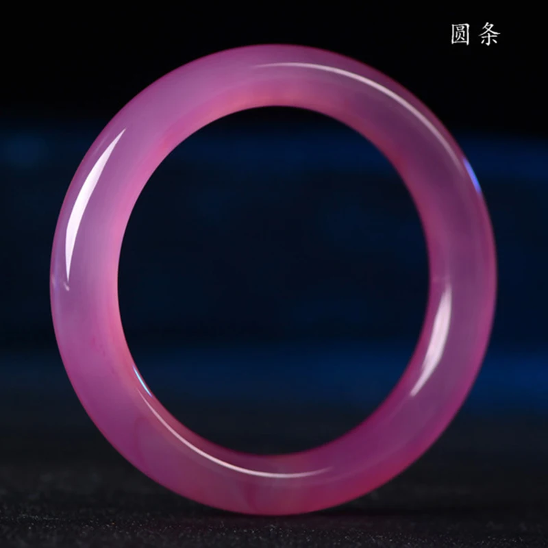 Изысканные ювелирные изделия чистый натуральный халцедон Розовая широкая