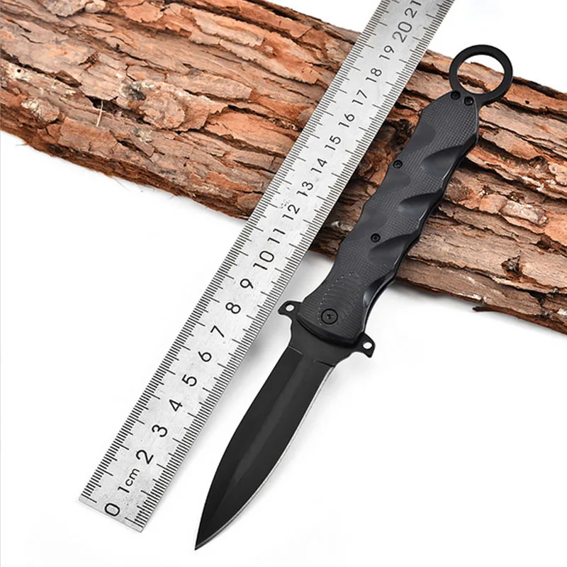 Черный нож из стали 3CR13 складной для кемпинга охоты тактический ножи выживания с