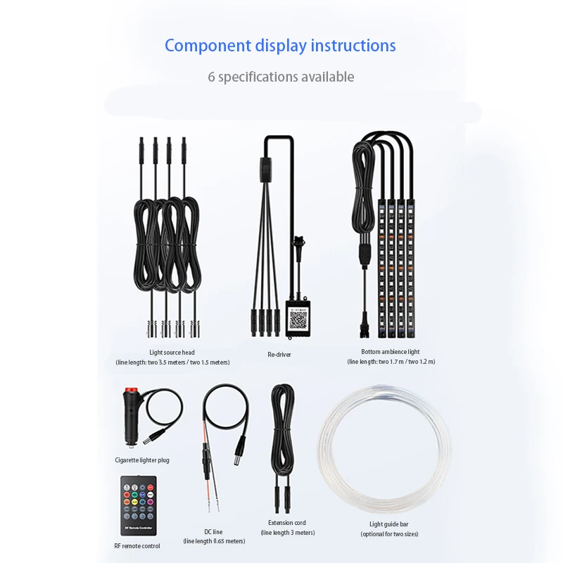 От 1 до 5 автомобилей Интерьер Свет звук активный EL неон полосы Bluetooth телефон