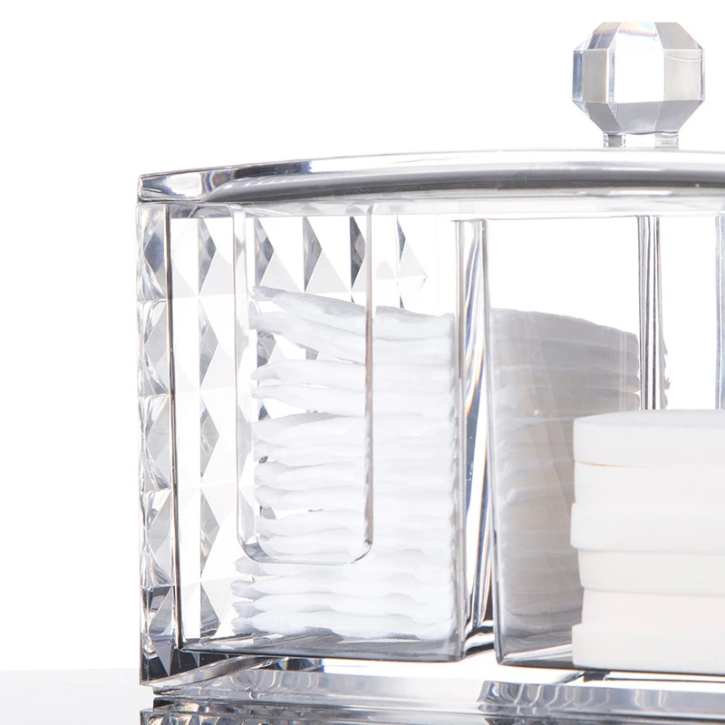 CSS акриловый Органайзер для макияжа коробка хранения ватных палочек