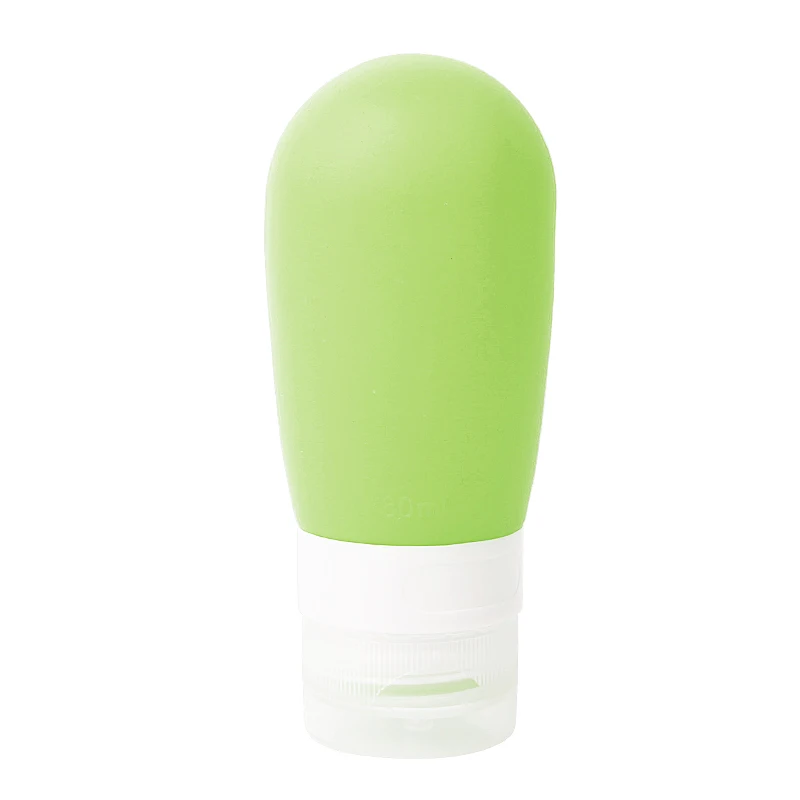 80ML-Green Портативная силиконовая бутылка для многоразового использования пустой Упаковочный пресс для лосьона шампунь Косметическая легкосжимаемая тара 38 мл 60 мл 80 мл - Цвет: 80ML-Green