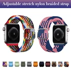 Нейлоновый Регулируемый эластичный ремешок для ремешка Apple Watch 44 мм, 40 мм, Плетеный Solo браслет на петле, 38 мм, 42 мм, iWatch Series 3, 4, 5, SE, 6
