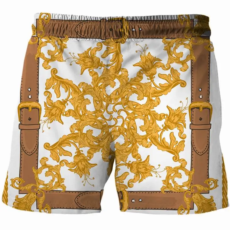 

2021 new men beach shorts 3D Printed Chain Casual board shorts harajuku Breathable Swimsuit short homme Men clothing Streetwear