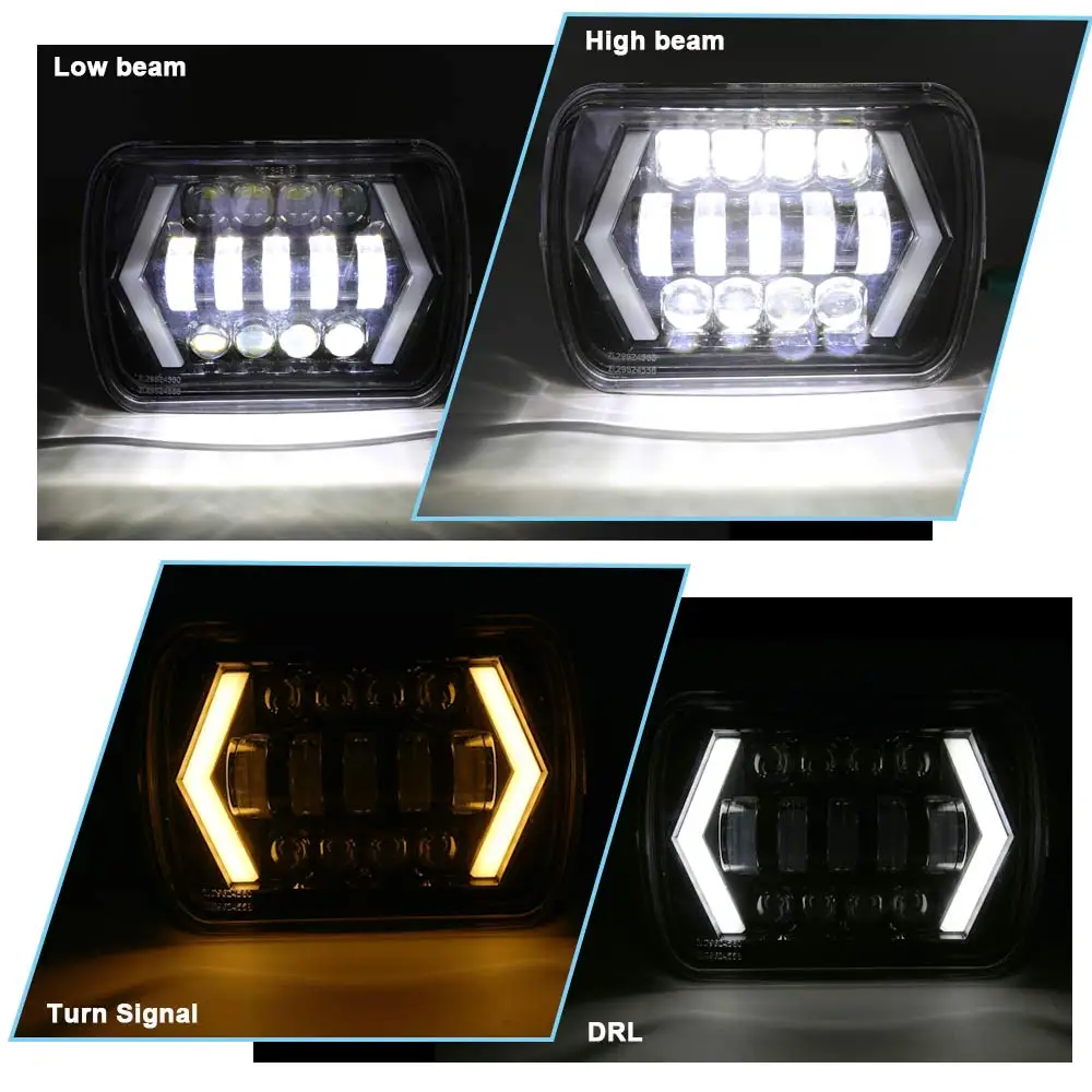 2 шт. 90 Вт 7x6 'ƋX7&quot светодиодный фонарь Halo DRL для 86 95 Jeep Wrangler YJ 84 01 Cherokee XJ Angel Eyes H4