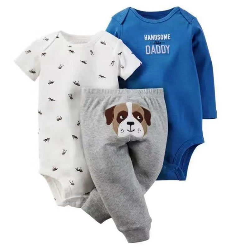 Детские костюмы, комплекты Bebes, комплекты одежды, набор для новорожденных с героями мультфильмов, хлопок, одежда для мальчиков, летняя одежда для маленьких мальчиков, 3 предмета
