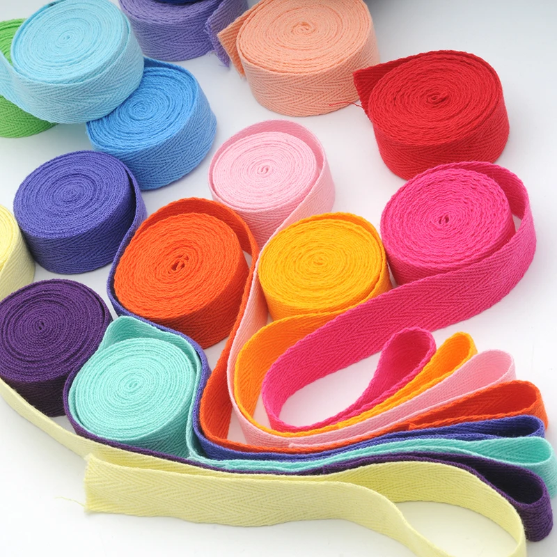 Красочные 10 мм шеврон 100% хлопчатобумажная лента для Геринга обшивка упаковки