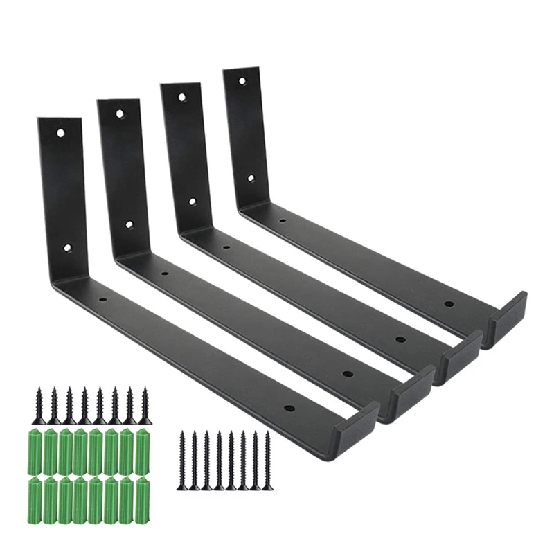 

Promotion! 4 Pcs/Set Shelf Bracket Rustic Iron Metal Wall Floating Shelf Bracket Metal Shelf Bracket Supports with Screws