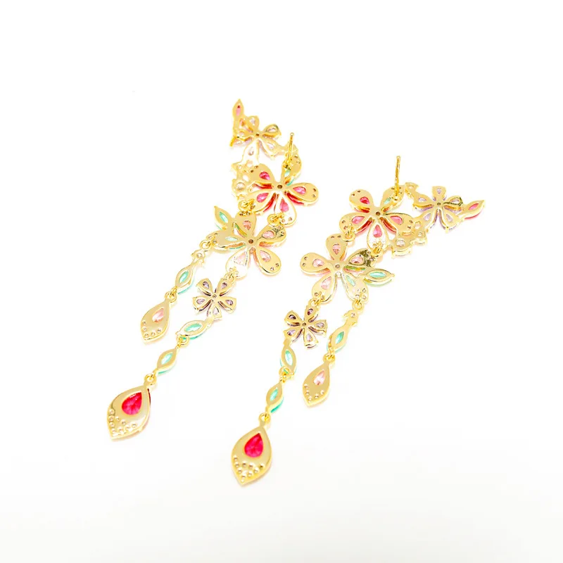 

Zircon tassel earrings 210317-09