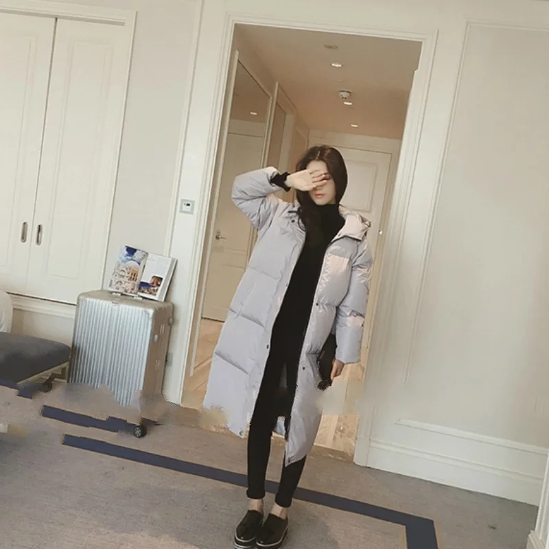 

Hooded Ladies Coat Long Coats Parka Oversize Colour Jacket Mid-long Women Winter Thick Jacket Down Jacket Women Winter