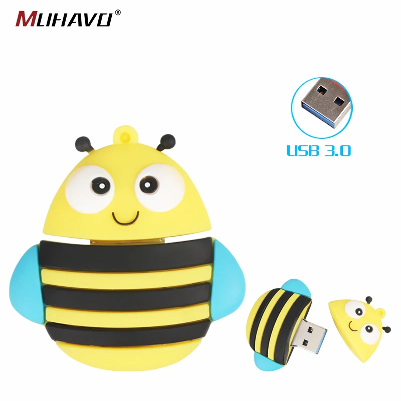 Usb флеш накопитель 3 0 128 ГБ 64 милая мультяшная usb флешка 32 пингвин лиса стильный 16 8