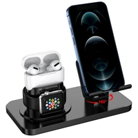 3 in 1 desktop phone charge holder dock station for airpods 12 pro apple watch stand for iphone 12 11 xs max ipad android table