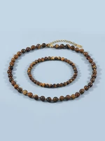 yuokiaa japamala beaded necklace for women men natural stones tiger eye white turquoise bracelet meditation yoga spirit jewelry