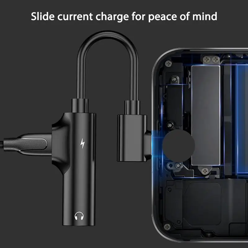 

2 In 1 Charging Audio Converter Cable 3.5mm Jack Earphone Adapter Rapid Charging Connection + Music Playback For IPhone