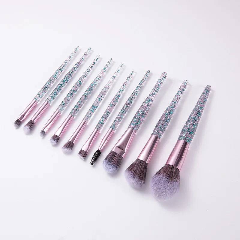 Dinorag Makeup Brushes 10pcs Eye Set Crystal Handle Powder Brush Face Concealer Tools | Красота и здоровье
