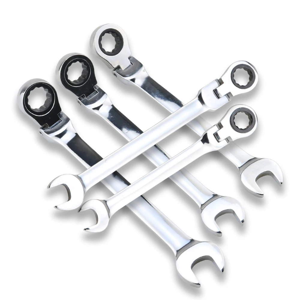 Набор метрических гаечных ключей с трещоткой и зубчатым кольцом торцевых