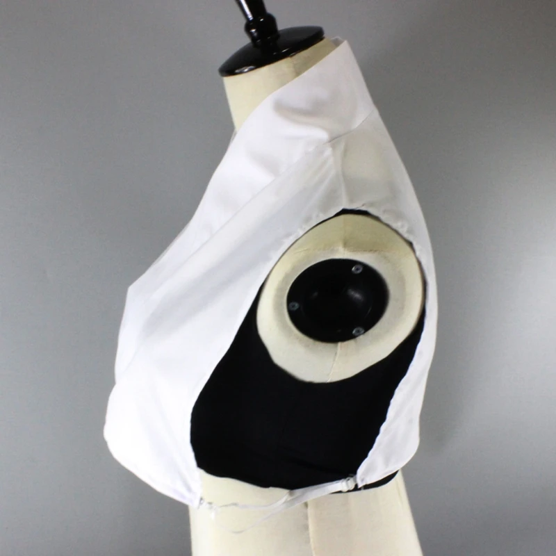 

Womens Vintage Chinese Style Hanfu Half Shirt Crop Top Cross Wrap Deep V-Neck White Fake Collar Detachable Dickey Blouse
