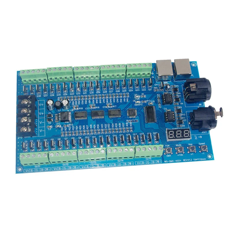 Светодиодный декодер DMX512 40 каналов 10 групп DMX XRL 3P RGBW светодиодный контроллер 11 7