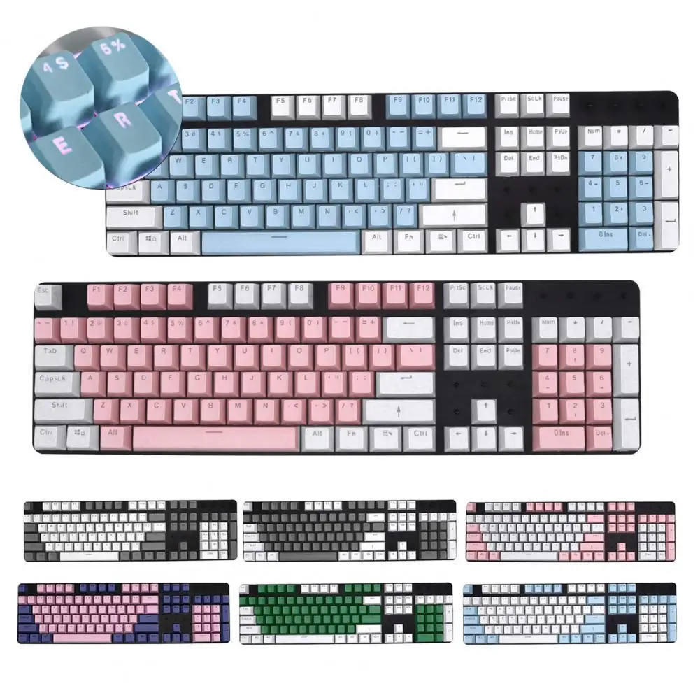 

104Pcs Dual Color PBT Key Caps Replacement Keyboard Accessory for PC/Computer