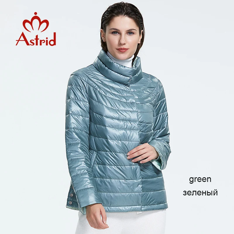 L015 light green Astrid Осень новое поступление топ синий плюс размер стоячий воротник легкий короткий стиль парка с кнопками осенняя к уртка для женщин AM-1999 - Цвет: L015 light green